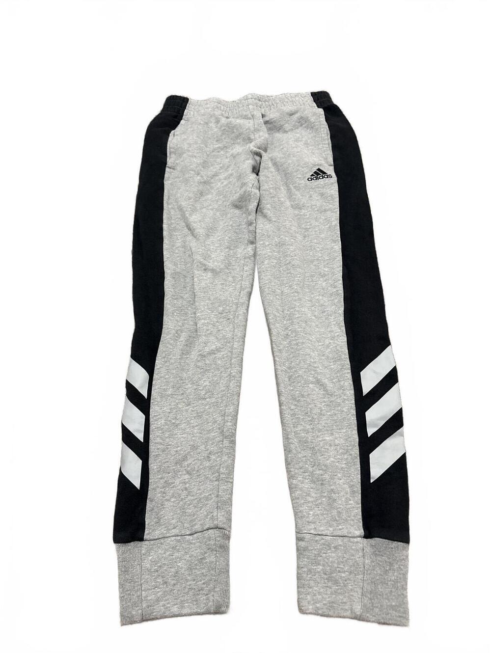 Adidas Boys Gray Black Sweatpants Pants Large